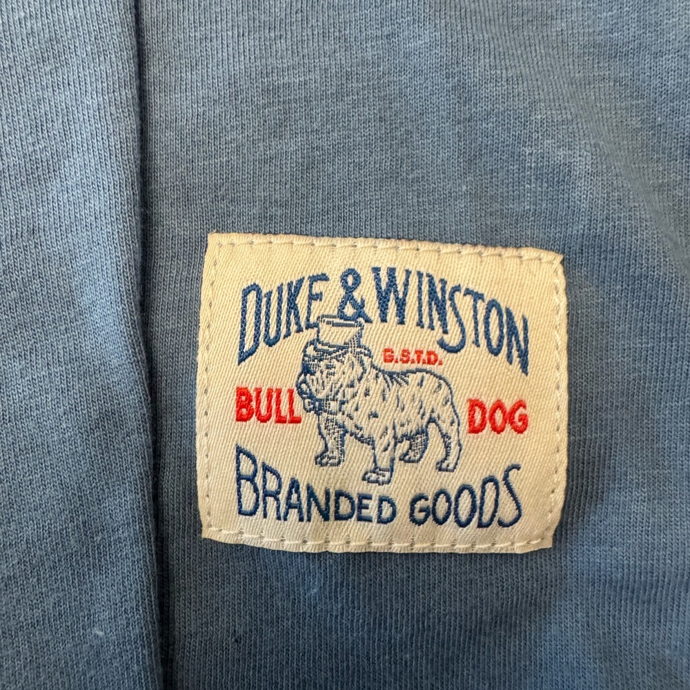 Duke & Winston Bulldog Blue Short Sleeve graphic embroidered patch, size l, nwot - Picture 4 of 4